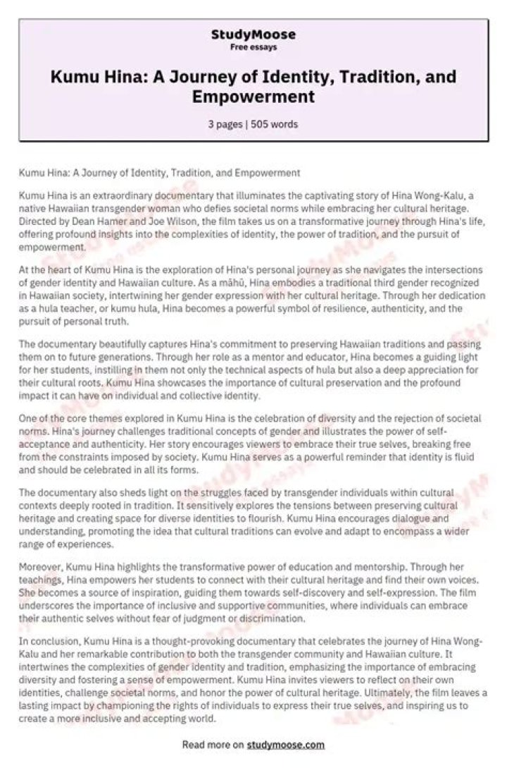 A Journey Of Identity, Culture, And Empowerment