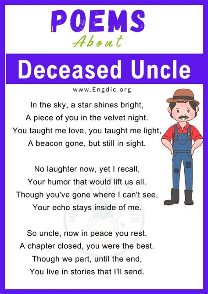 Exploring Poems For Deceased Uncles